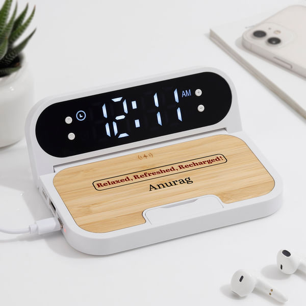 Bamboo Top Personalized Wireless Charger