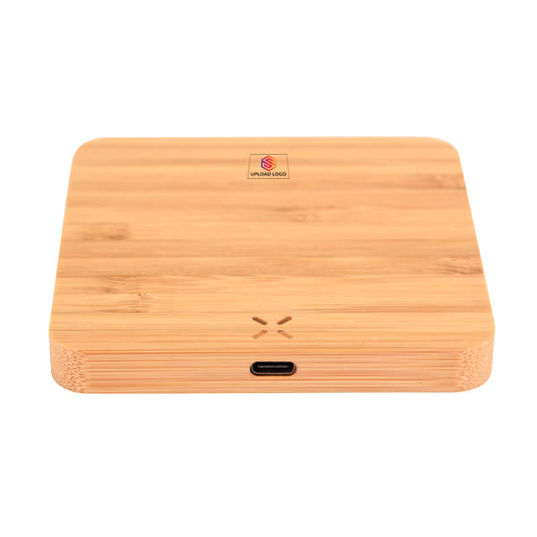 Bamboo Wireless Charger with USB Hub