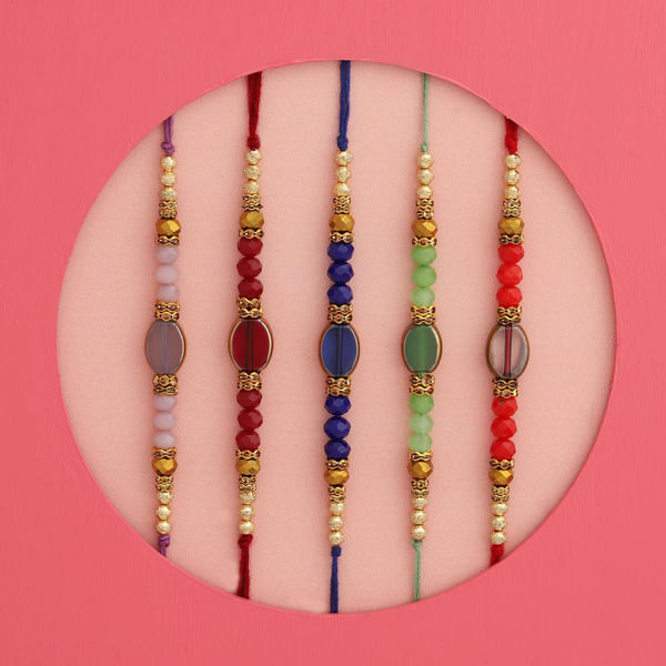 Bead It Up Set of 5 Semi Precious Stone Rakhis