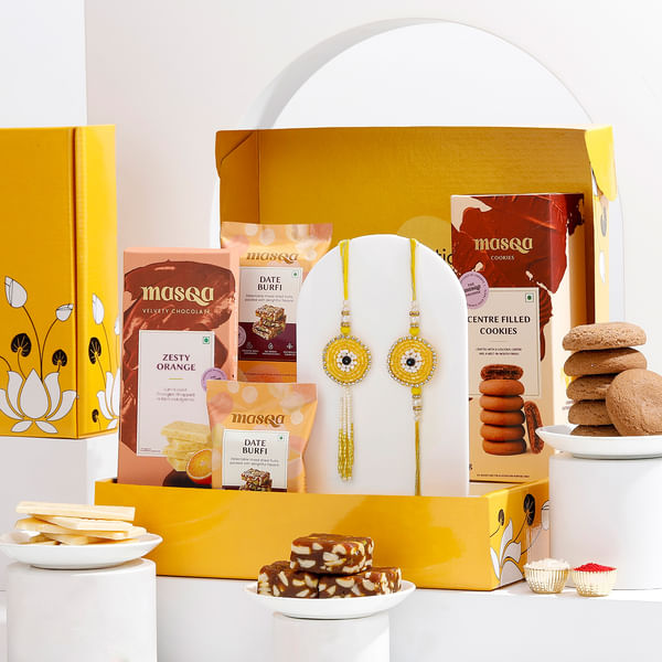 Beaded Bhaiya Bhabhi Rakhi Gift Hamper