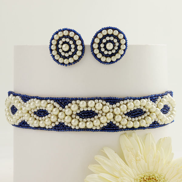 Beaded Choker with Earrings