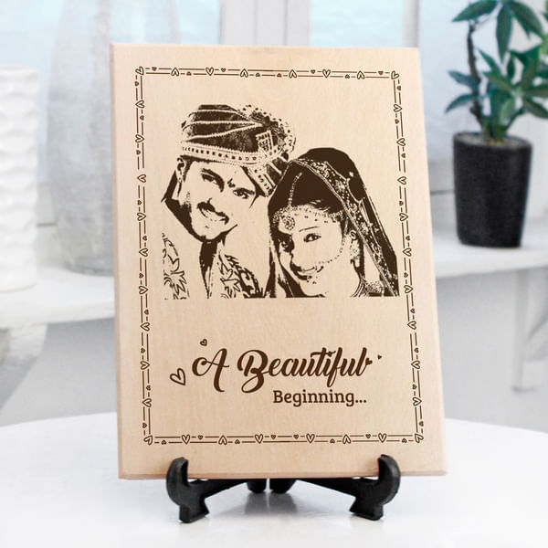 Beautiful Beginning Personalized Wooden Photo Frame
