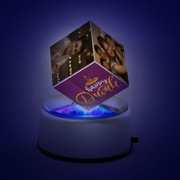 Beautiful Diwali Personalized Rotating LED Cube