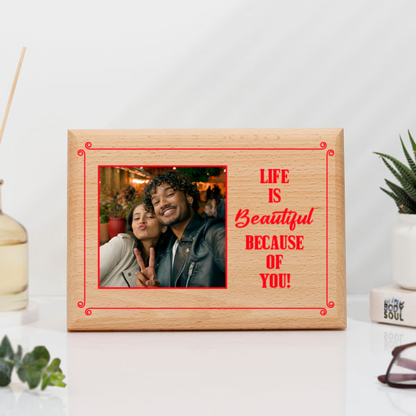 Beautiful Life Personalized Wooden Photo Frame
