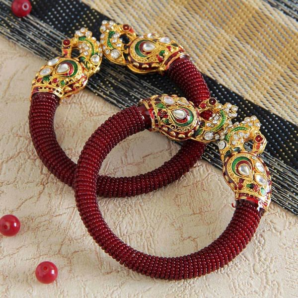 Beautiful Peacock Designed Beaded Kadas