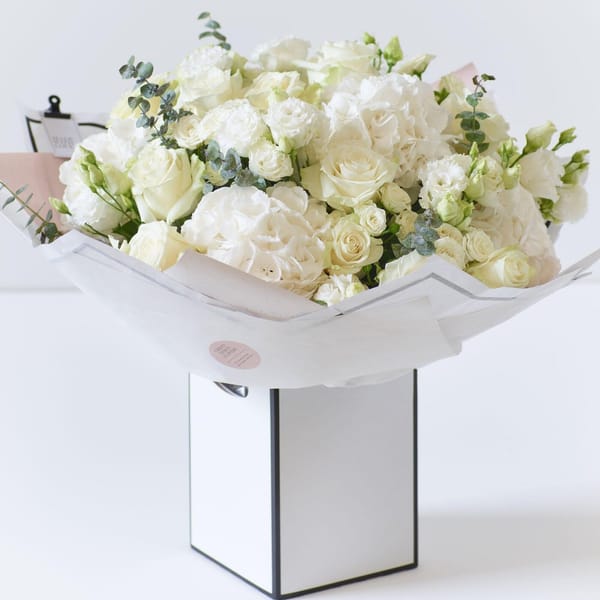 Beautifully Simple Showstopper White Flower Bouquet