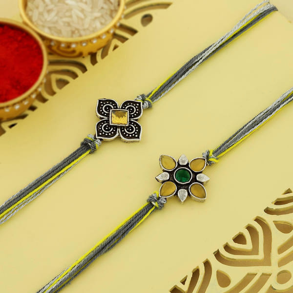 Beauty of Kundan Set of 2 Rakhis