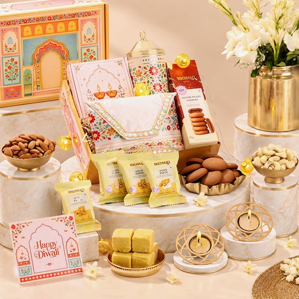 Beige Floral Diwali Hamper