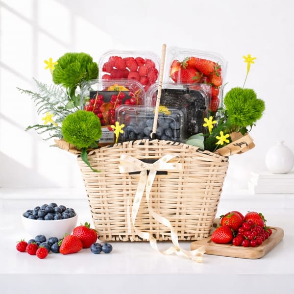 Berry Bliss Deluxe Fruit Gift Hamper with 5 Fruit Boxes