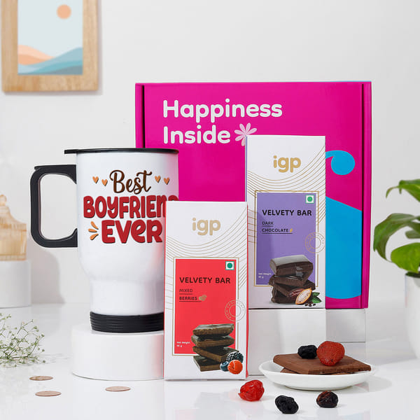Best Boyfriend - Personalized Travel Mug With Chocolates