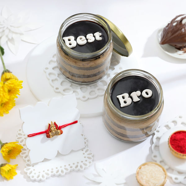 Best Bro Jar Cakes With Trishul Rakhi