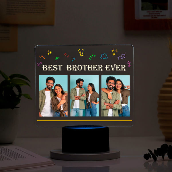 Best Brother Ever Personalized LED Photo Lamp