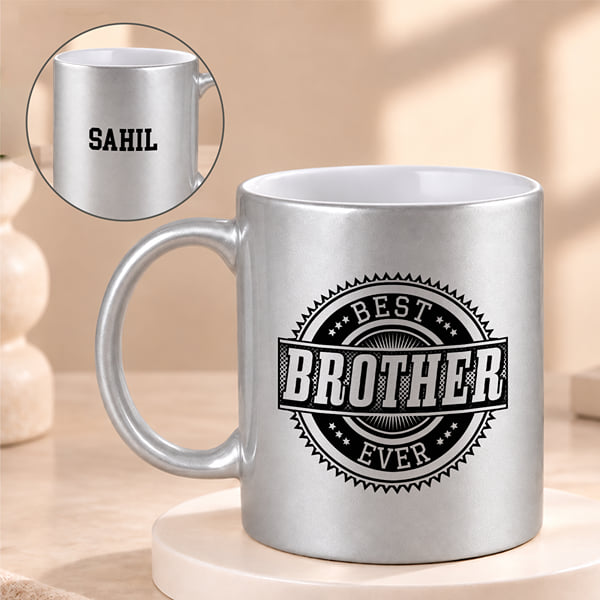 Best Brother Personalized Silver Mug