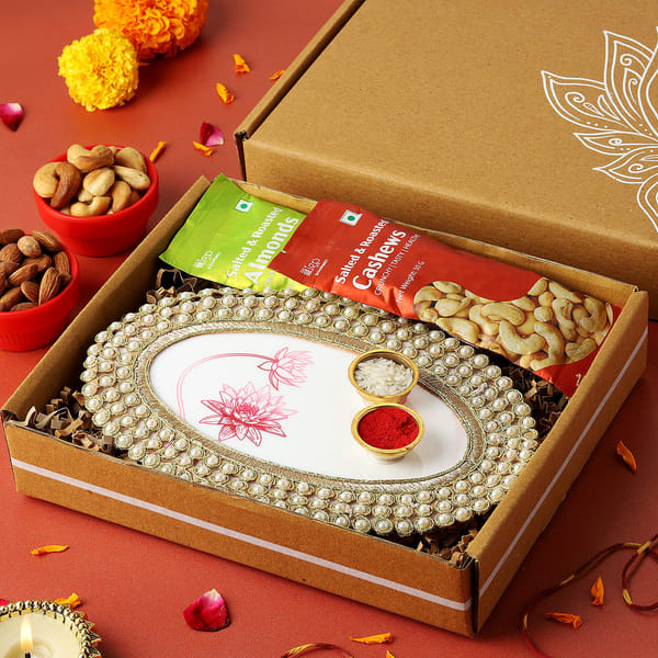 Bhai Dooj Puja Thali with Dry Fruits