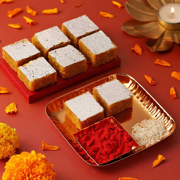 Bhai Dooj Tikka Thali with Sweets