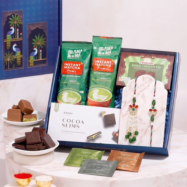 Bhaiya Bhabhi Kundan Rakhi and Sweets Hamper