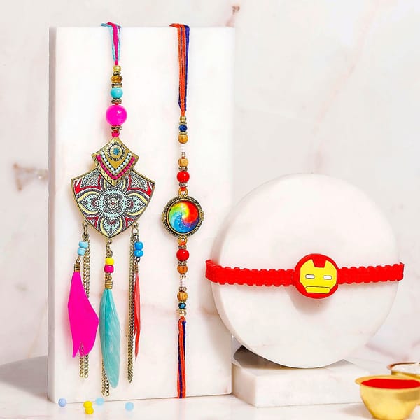 Bhaiya Bhabhi & Superhero Rakhi Combo