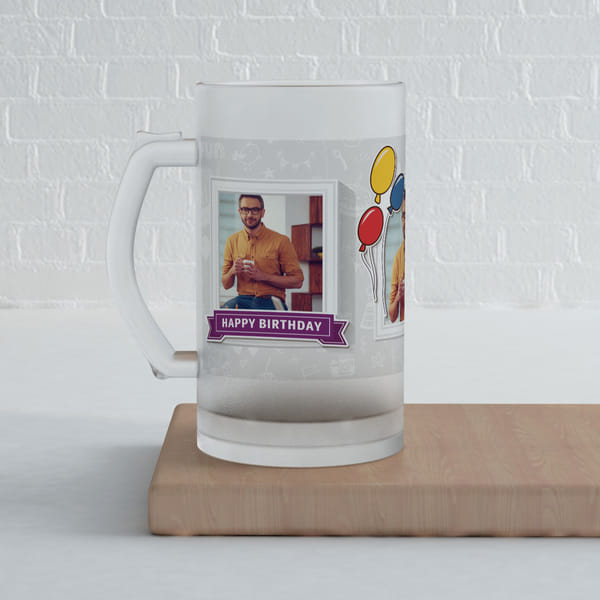 Birthday Banners Personalized Beer Mug