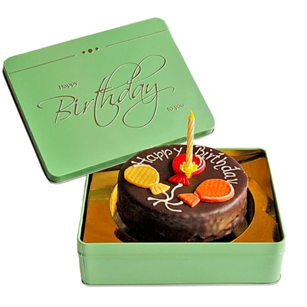 Birthday Sacher Cake in Tin Gift Box