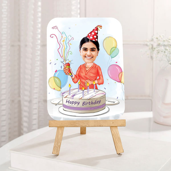 Birthday Wishes Personalized Photo Frame With Stand For Her
