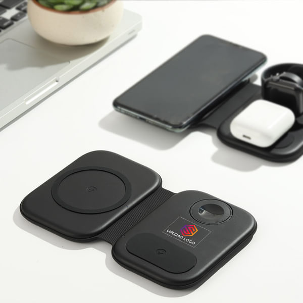 Black 3-in-1 Wireless Charging Station