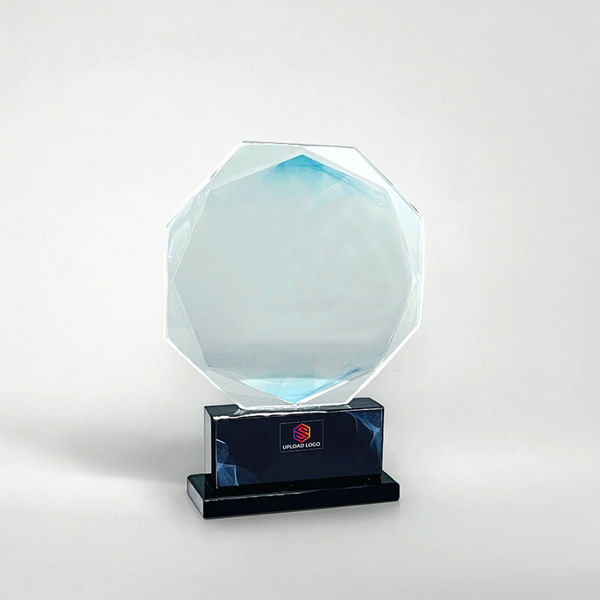 Black Base Crystal Octagon Trophy