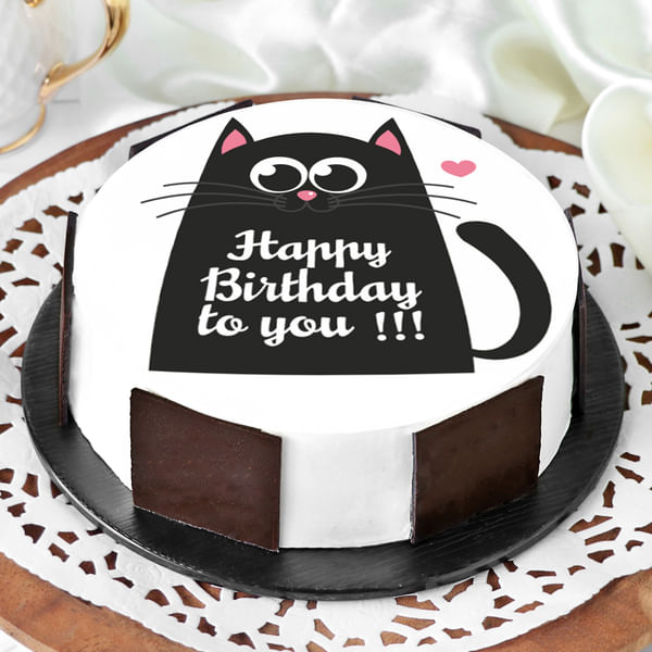 Black Cat Birthday Cake (Half Kg)