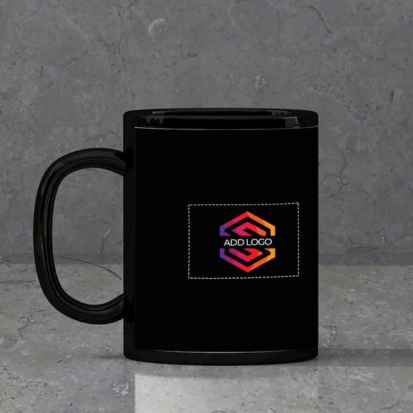 Black Ceramic Mug - Customized with Logo and Name