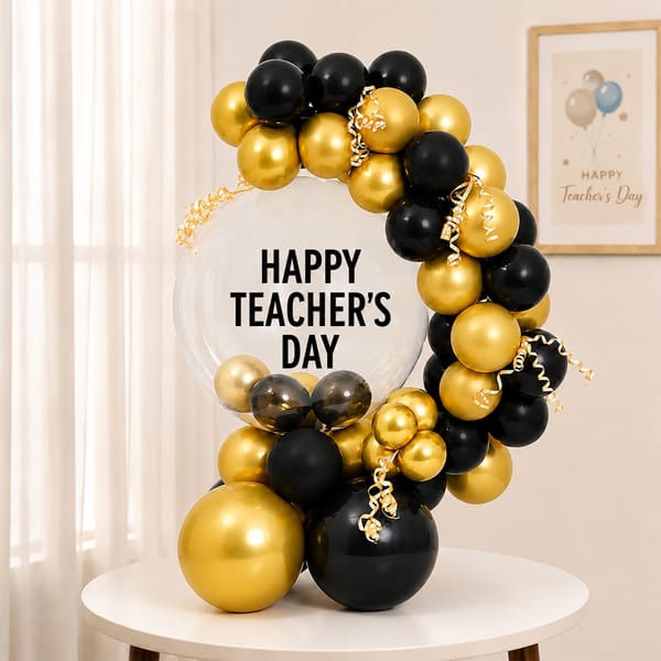 Black & Gold Teacher's Day Balloon Decor