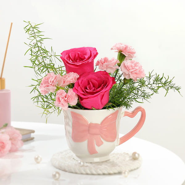Blooming Love Floral Mug Arrangement
