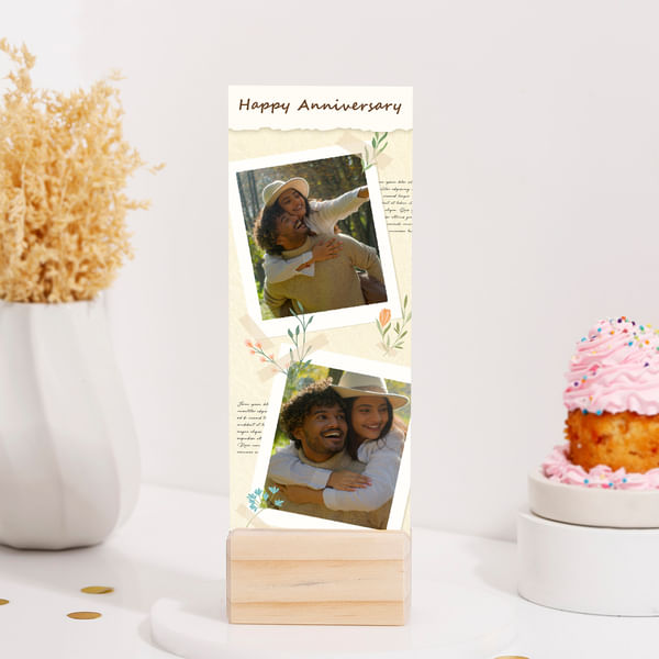 Blossoming Love Personalized Anniversary Photo Stand