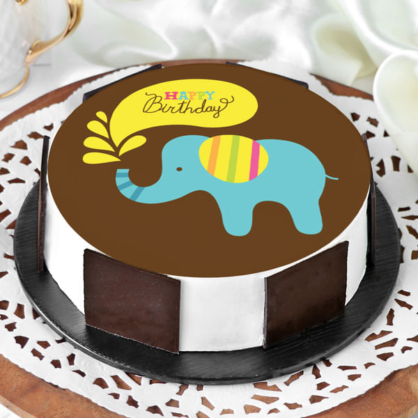 Blue Elephant Birthday Cake