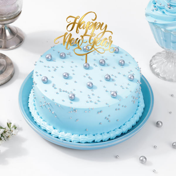 Blue Pearls New Year Cake