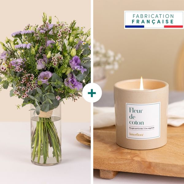 Blueberry bouquet and candle - Myrtille