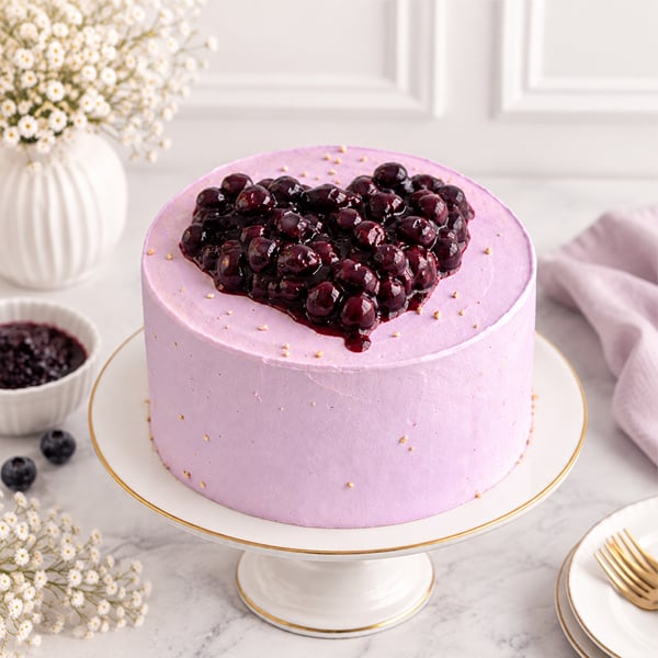 Blueberry Heart Cake
