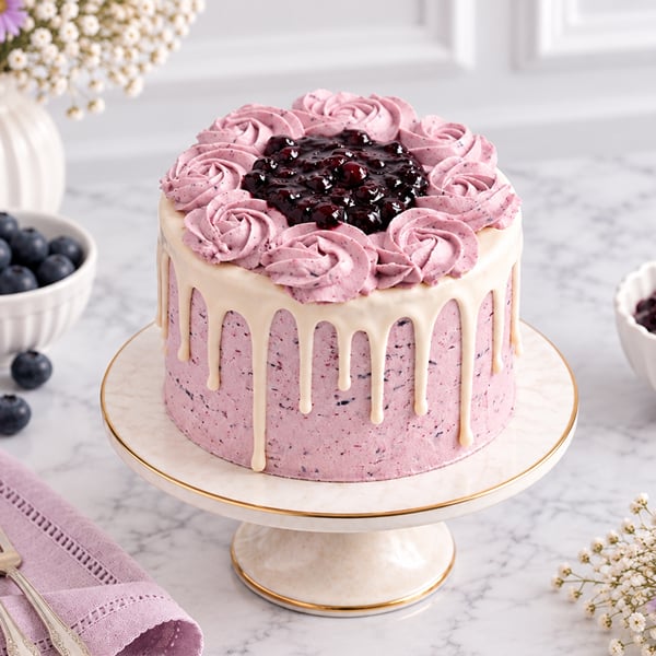 Blueberry Vanilla Bento Cake