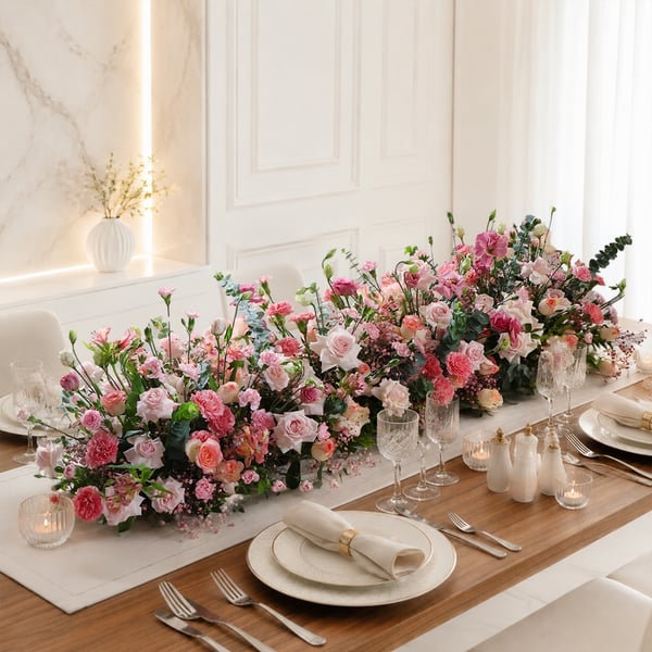 Blush Romance Floral Runner