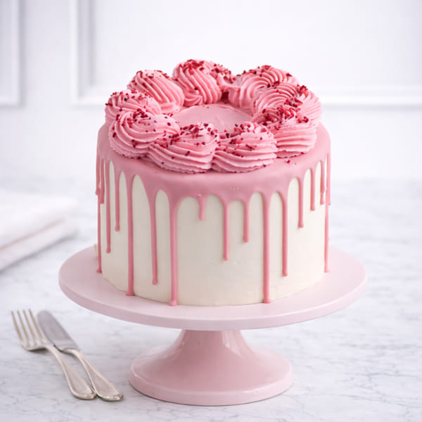 Blush Rosette Red Velvet Cake