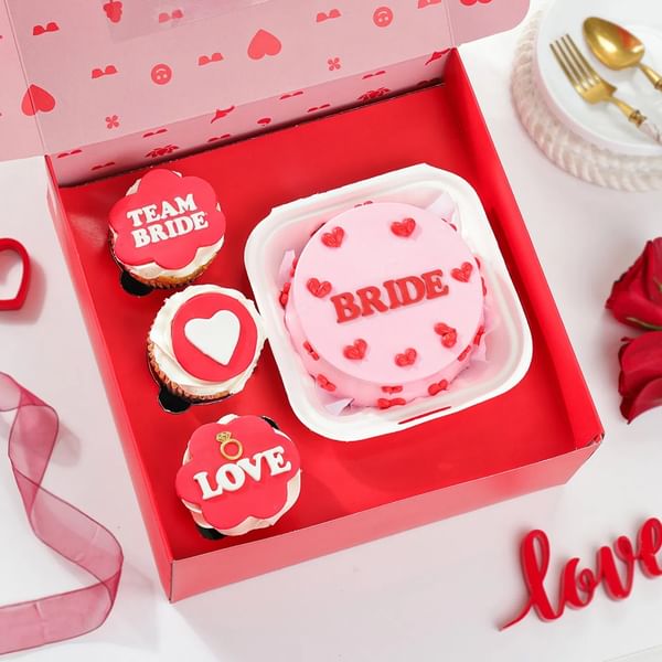 Blushing Bliss Bridal Shower Cake And Cupcakes