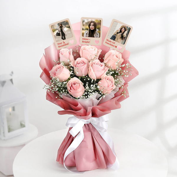 Blushing Blooms Personalized Fridge Magnet Bouquet For Her