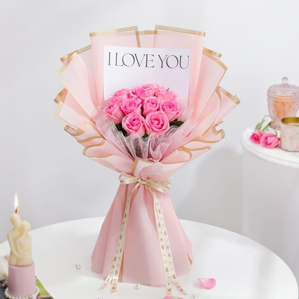 Blushing Devotion Anniversary Rose Bouquet