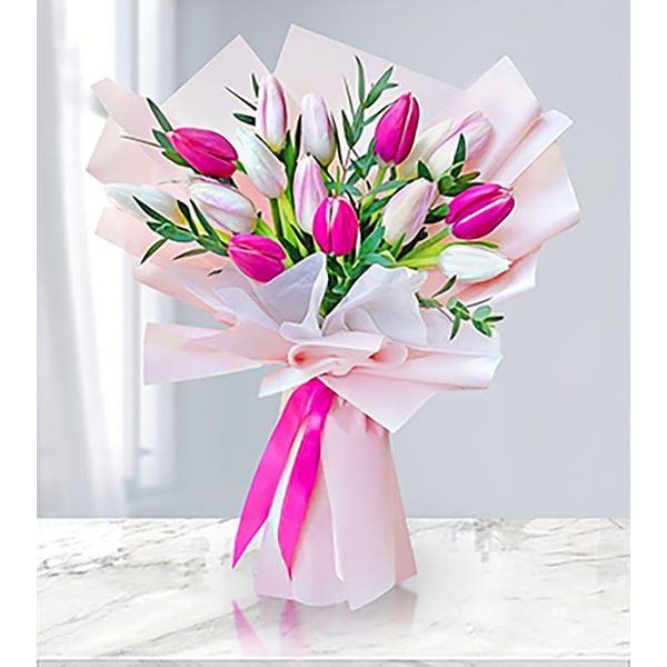 Blushing Pink Tulip Bouquet