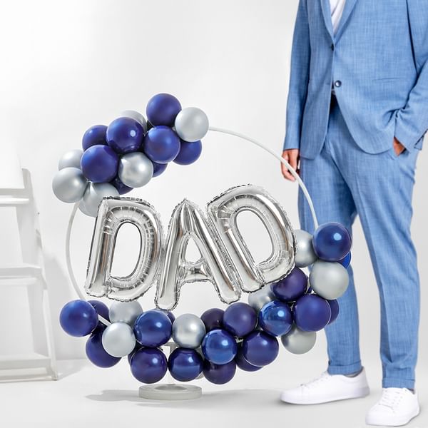 Bold And Blue Balloon Hoop Arrangement For Dad