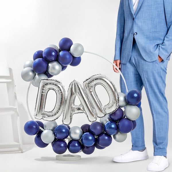 Bold Blue Balloon Hoop Bouquet for Dad