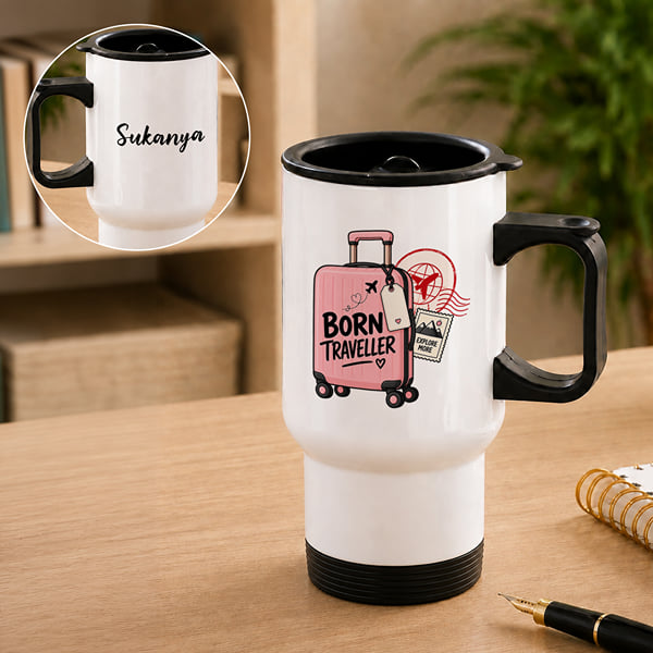 Born Traveller Personalized Travel Mug