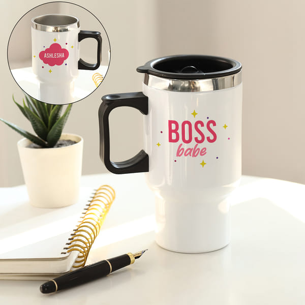 Boss Babe Personalized Travel Mug For Her