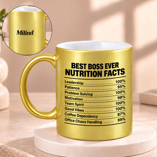 Boss Nutrition Facts Personalized Mug