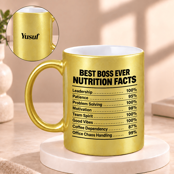 Boss Nutrition Facts Personalized Mug