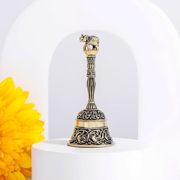 Brass Gajanan Handle Pooja Bell
