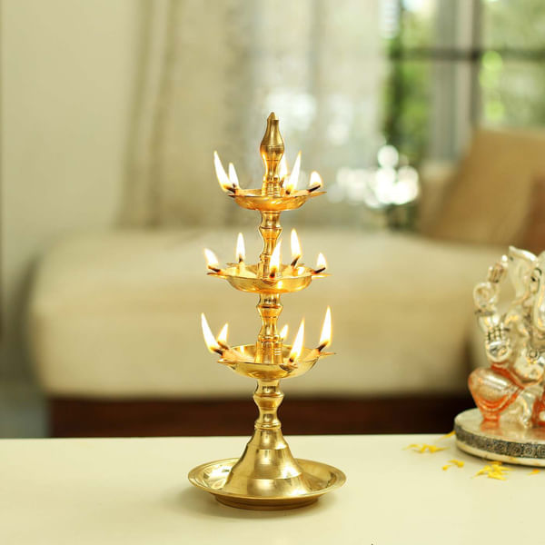 Brass Three Layers Metal Diya